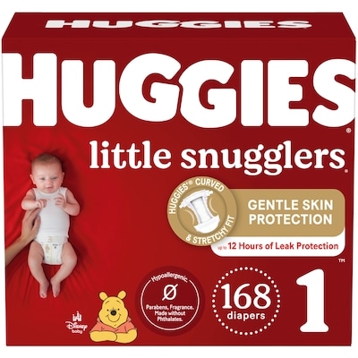 Huggies Little Snugglers Baby Diapers, Size 1 (8-14 lbs), 168 Ct 168 ea, $0.26/1ea