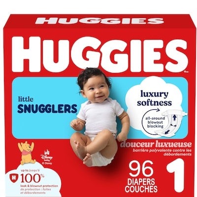 Huggies Couches pour bébés Little Snugglers, taille 1 (4 à 6 kg [8 à 14 livres]), 168 couches 168 ea, 0,25 $/1ch