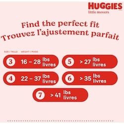Huggies Little Movers Baby Diapers, Size (27+ lbs), 104 Ct 104