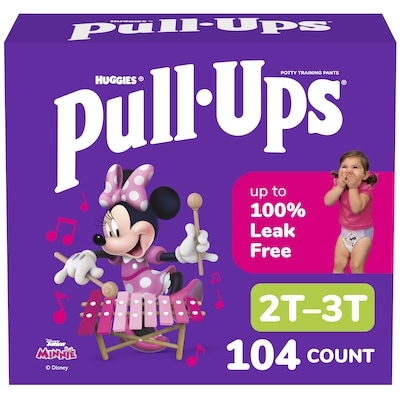 Huggies Pull-Ups Girls' Potty Training Pants, 2T-3T (16-34 lbs), 104 Count 104 ea, $0.42/1ea