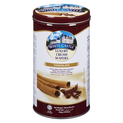 White Castle Cream Wafers Filled With Chocolate Chocolate 300 g, $2.00/100g
