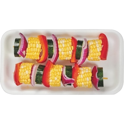 null Brochettes de courgettes et poivrons rouges au maïs et au poivre, paquet de 2 442 g, 1,13 $/100g