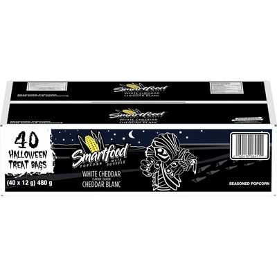 Smartfood White Cheddar Flavour Seasoned Popcorn, Halloween Treat Bags, (40 x 12 g) 480 g, $2.50/100g