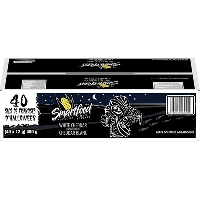 Smartfood Maïs soufflé assaisonné saveur Cheddar blanc, sacs de friandises d’Halloween, (40 sacs de 12 g) 480 g, 2,71 $/100g