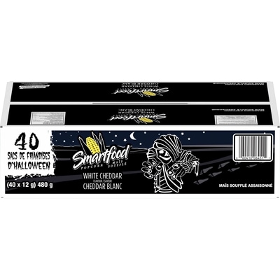 Smartfood Maïs soufflé assaisonné saveur Cheddar blanc, sacs de friandises d’Halloween, (40 sacs de 12 g) 480 g, 2,71 $/100g