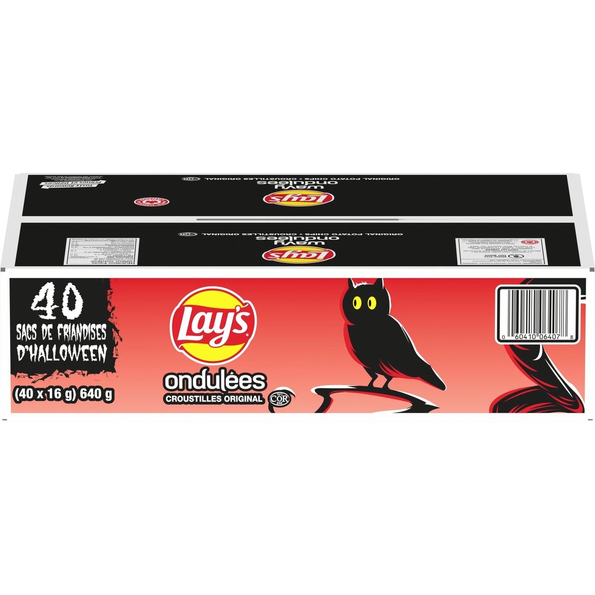 Lay’s Ondulées croustilles Original, 40 sacs de friandises d’Halloween de 16 g chacun 640 g, 2,03 $/100g