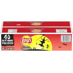 Lay’s Croustilles Classique, 40 sacs de friandises d’Halloween de 16 g chacun 640 g, 2,03 $/100g