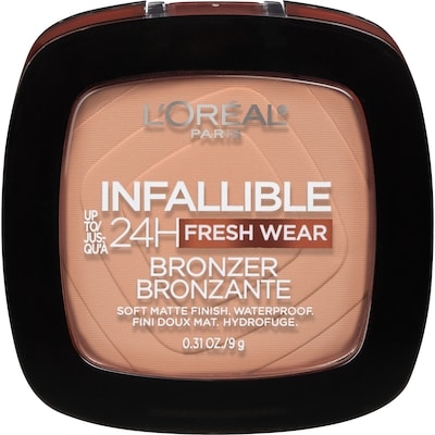 Infallible Up to 24H Fresh Wear Soft Matte Longwear Bronzer. Waterproof, heatproof, transfer, humidity and sweatproof, Light Medium, 0.31 oz LIGHT MEDIUM