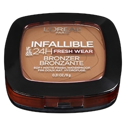Infallible Up to 24H Fresh Wear Soft Matte Longwear Bronzer. Waterproof, heatproof, transfer, humidity and sweatproof, Tan, 0.31 oz DEEP TAN