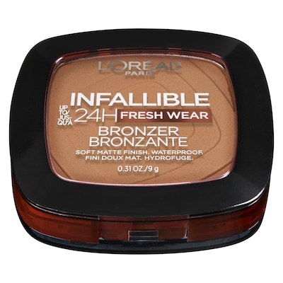 L'Oreal Paris Infallible Up to 24H Fresh Wear Soft Matte Longwear Bronzer. Waterproof, heatproof, transfer, humidity and sweatproof, Tan, 0.31 oz DEEP TAN 9 g, $238.78/100g