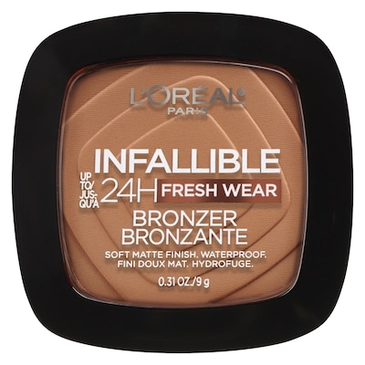 Infallible Up to 24H Fresh Wear Soft Matte Longwear Bronzer. Waterproof, heatproof, transfer, humidity and sweatproof, Tan, 0.31 oz DEEP TAN