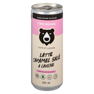 Two Bears Mousseux latté avec de l'avoine café au caramel salé 207 ml, 1,69 $/100ml