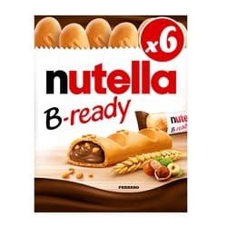 B-READY, Snack Bars, Crispy wafer filled with NUTELLA, 6 bars per pack
