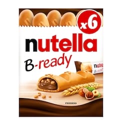 Nutella B-READY, Snack Bars, Crispy wafer filled with NUTELLA, 6 bars per pack 132 g, $3.79/100g