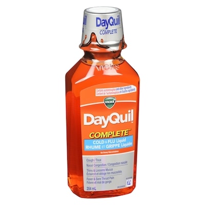 Vicks DayQuil COMPLETE Cold and Flu Symptom and Congestion Relief, Liquid Medicine 354 ml, $5.36/100ml