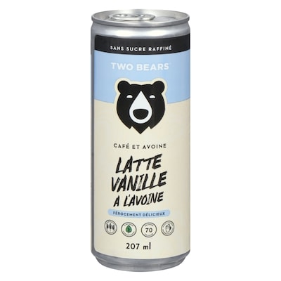 Two Bears Latté mousseux avec de l'avoine café vanille 207 ml, 1,69 $/100ml