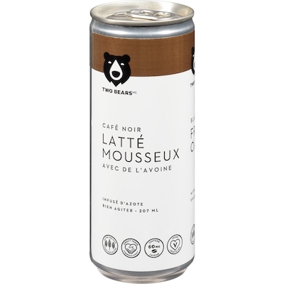 Two Bears Latté mousseux avec de l'avoine café noir 207 ml, 1,69 $/100ml