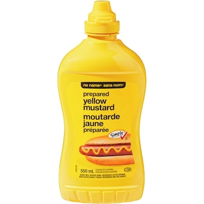 Sans Nom Moutarde jaune préparée 550 ml, 0,51 $/100ml