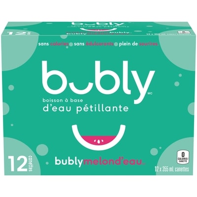 Eau pétillante Bubly Édition limitée melon d'eau 12x355.0 ml, 0,19 $/100ml