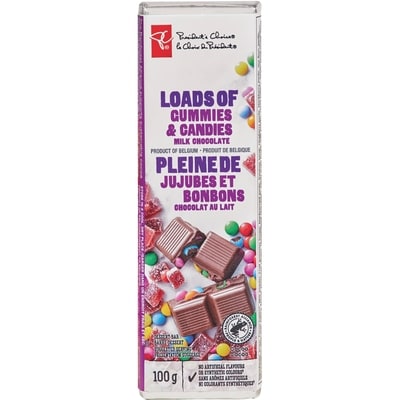 President's Choice Loads of Gummies & Candies Milk Chocolate Dessert Bar 100 g, $2.99/100g