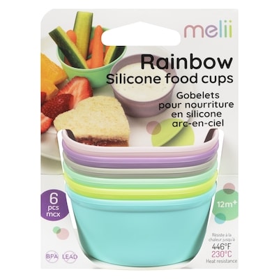 Melii Rainbow Silicone Food Cups 12 M+ 6 Pcs  6 ea, $1.17/1ea