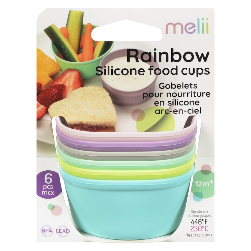 Rainbow Silicone Food Cups 12 M+ 6 Pcs 