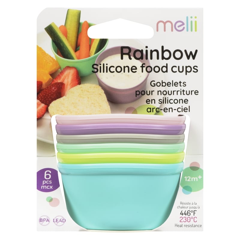 Rainbow Silicone Food Cups 12 M+ 6 Pcs 