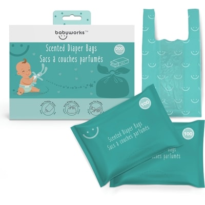 Babyworks Sacs à couches parfumés jetables – paquet de 200 200 ea, 0,03 $/1ch