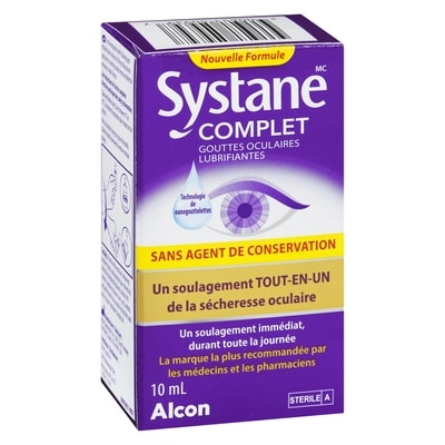 Complet gouttes oculaires lubrifiantes