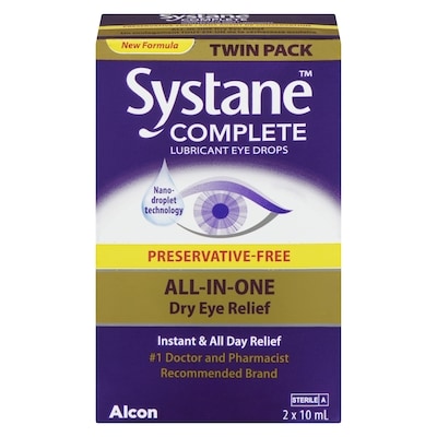 Systane Complete Lubricant Eye Drops All-In-One Dry Relief, 2 pieces 20 ml, $164.95/100ml
