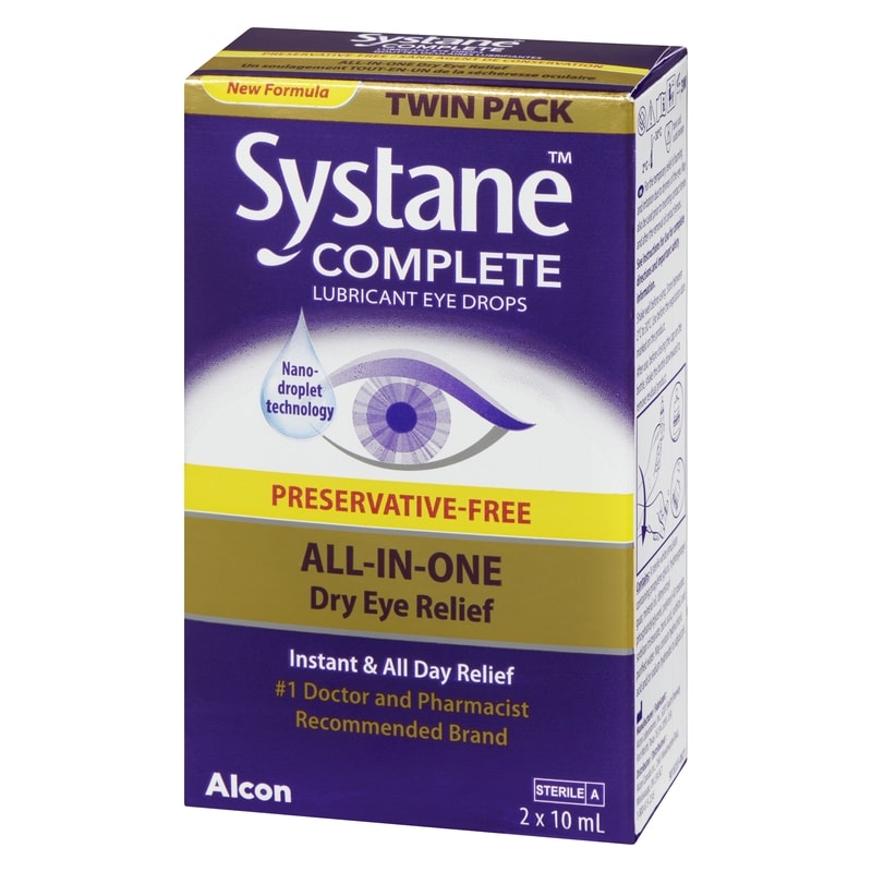 Complete Lubricant Eye Drops All-In-One Dry Relief, 2 pieces