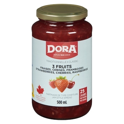 Dora Jam-Styled Spread 3 Fruits Light 500 ml, $0.90/100ml