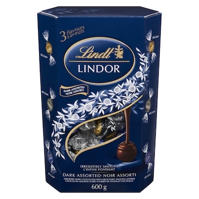 Lindt LINDOR Assorted Dark Chocolate Truffles Cornet 600 g, $4.50/100g