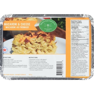 The European Bakery Macaroni & Cheese 972 g, $1.23/100g
