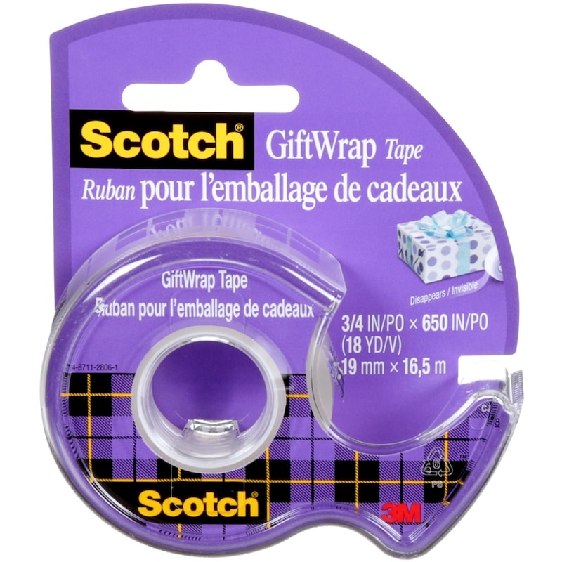 Gift-Wrap Tape, 3/4 in x 650 in