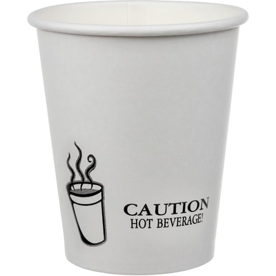 null 8oz Single Wall Hot Cup White with Caution Print, 100 Per Pack 100 ea, $0.09/1ea