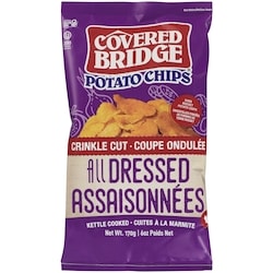 Covered Bridge Croustilles de pommes de terre ondulées assaisonnées 170 g, 2,35 $/100g