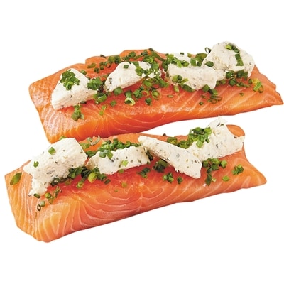 null Chive and Cheese Salmon Portion, Tray Pack $41.87/1kg $19.00/1lb