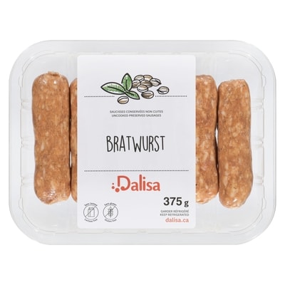 Dalisa Saucisses conservées non cuites bratwurst  375 g, 2,13 $/100g