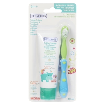 Nuby Nûby Toddler Training Toothpaste & Toothbrush 6M+ 1 ea, $9.59/1ea