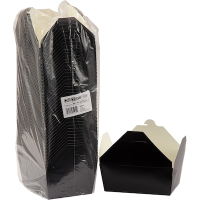 null Elite boîte noir pour emporter en PE #4 (20cm X 14cm X 9cm) 50/Pqt 40 ea, 26,99 $/1ch