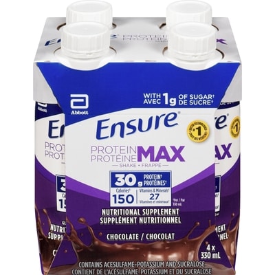 Ensure Protein Max Nutritional Supplement Chocolate 4x330.0 ml, $0.83/100ml