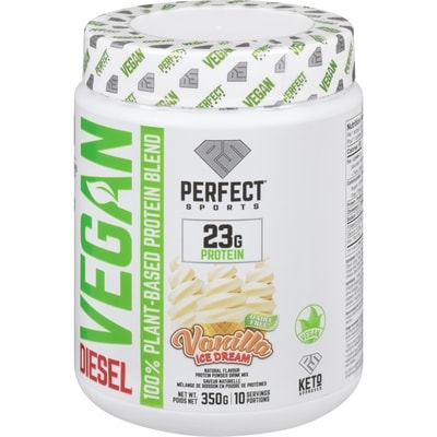 Perfect Sports Vegan Protein Powder Drink Mix Vanilla Ice Dream  350 g, $9.43/100g