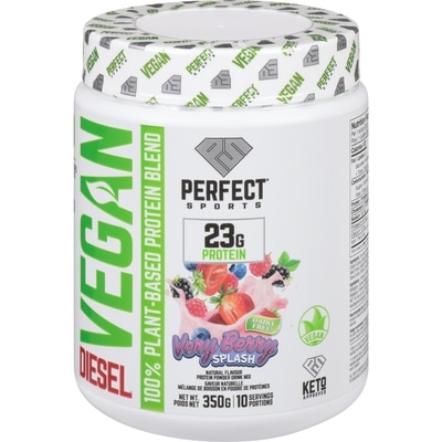 Diesel Vegan Protein Powder Drink Mix Very Berry Splash  350 g, $9.43/100g