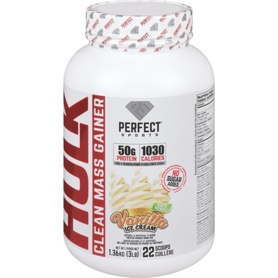Perfect Sports Hulk mélange de boisson en poudre de protéines Clean Mass Gainer 1.36 kg, 4,26 $/100g