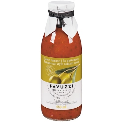 Favuzzi Sauce tomate à la puttanesca 480 ml, 1,77 $/100ml