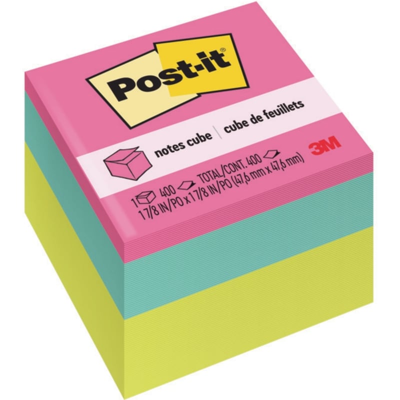 Notes Cube, Bright Colours, 1 7/8 in x 1 7/8 in