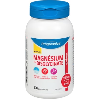 Progressive Magnésium avec bisglycinate minéraux 120 ea, 0,27 $/1ch