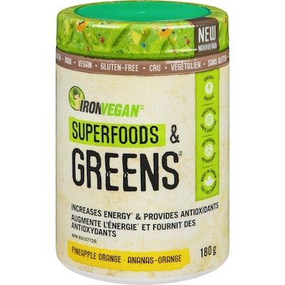 Iron Vegan Superfoods & greens ananas-orange 180 g, 25,00 $/100g