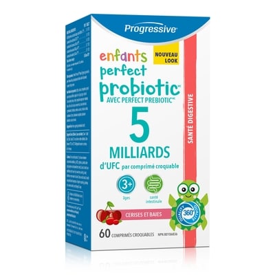 Progressive Perfect Probiotic pour enfants à croquer, Cerise 60 ea, 0,80 $/1ch